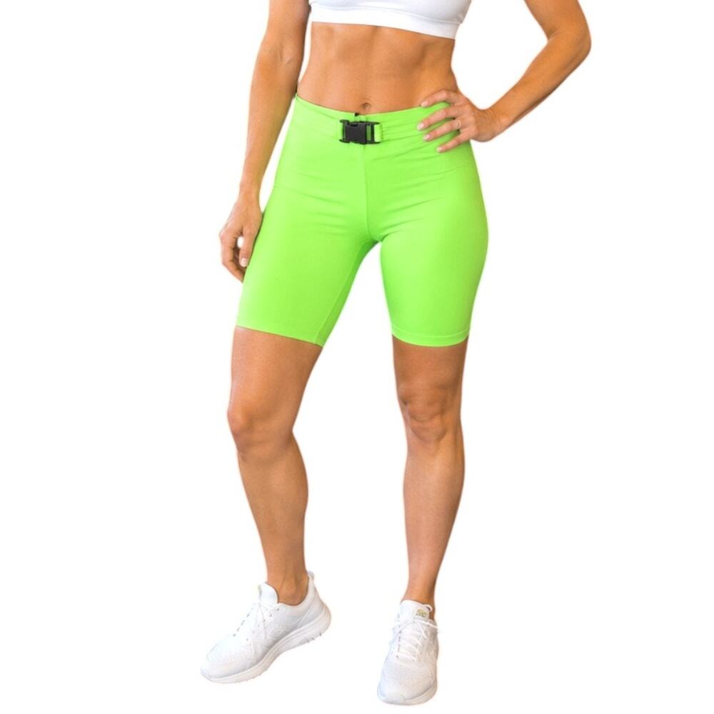 Pretty Little Thing Shape Neon Lime Buckle Cycle Shorts, US6